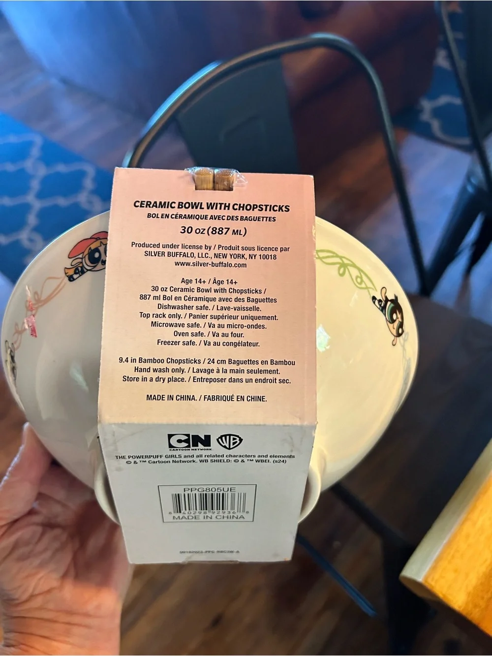 New - CN Powderpuff Girls Ramen Bowl w/chopsticks